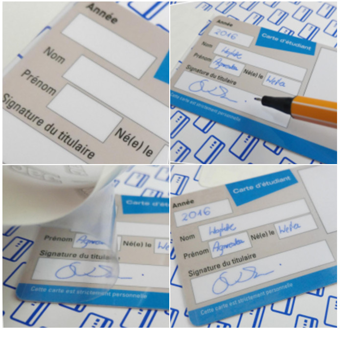 Plastikkarte mit Unterschriftsstreifen - Selbstpersonalisierung