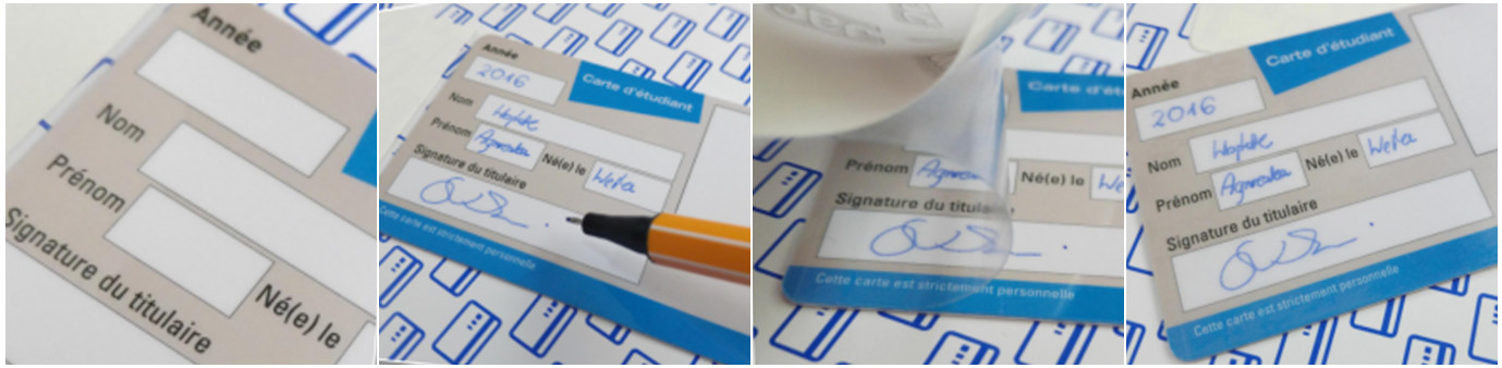 Plastikkarte mit Platz für Unterschrift - Selbstpersonalisierung